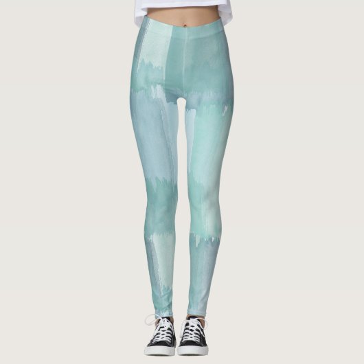 Blue Green Abstract Leggings (Voorkant)
