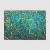 Blue Green Abstract marmer-document Tissuepapier (Voorkant)