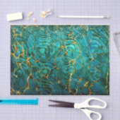 Blue Green Abstract marmer-document Tissuepapier (Craft)
