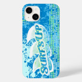 Blue green abstract surf up-phone case (Achterkant)