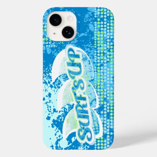 Blue green abstract surf up-phone case (Achterkant)