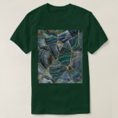 Blue Green Agate Patterned Geode Art Kintsugi Art T-shirt (Design voorkant)