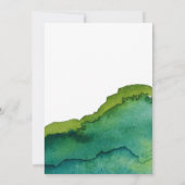 Blue Green and Gold Splatter Wedding Invitation Kaart (Achterkant)
