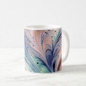  blue, green, and peach marbling koffiemok (Voorkant rechts)