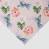 Blue Green and Pink Hibiscus en Hummingbird Tissuepapier (Detail)