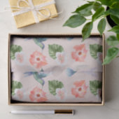 Blue Green and Pink Hibiscus en Hummingbird Tissuepapier (Geschenk)