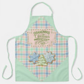 Blue Green and Pink Plaid  Grandma's Kitchen Schort (Voorkant)