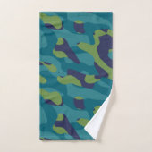 Blue Green and Teal Camo Abstract Bad Handdoek (Handdoek)