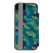 Blue Green and Teal Camo Abstract Incipio iPhone Portemonnee Hoesje (Agenda Achterkant)