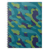 Blue Green and Teal Camo Abstract Notitieboek (Voorkant)