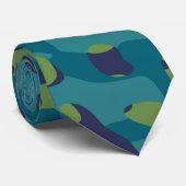 Blue Green and Teal Camo Abstract Stropdas (Opgerold)