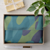 Blue Green and Teal Camo Abstract Tissuepapier (Geschenk)