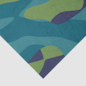 Blue Green and Teal Camo Abstract Tissuepapier (Detail)