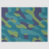 Blue Green and Teal Camo Abstract Tissuepapier (Voorkant)