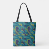 Blue Green and Teal Camo Abstract Tote Bag (Achterkant)