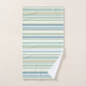 Blue Green and white stripes Bad Handdoek (Handdoek)