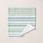 Blue Green and white stripes Bad Handdoek (Wasdoekje)