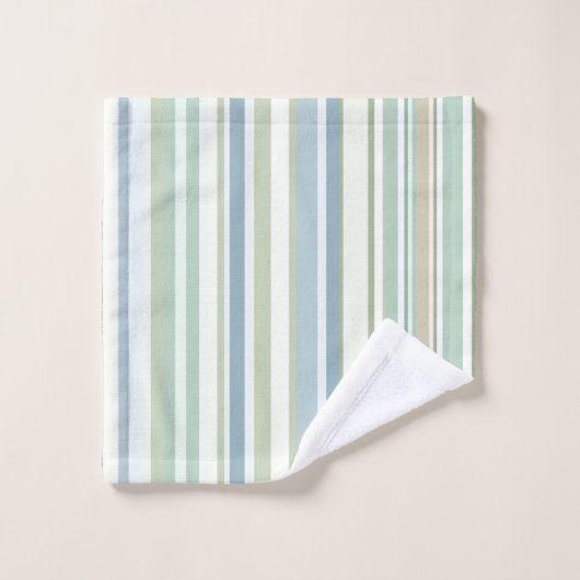 Blue Green and white stripes Bad Handdoek (Wasdoekje)