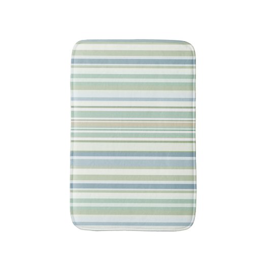 Blue Green and white stripes Badmat (Voorkant Verticaal)