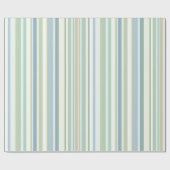 Blue Green and white stripes Cadeaupapier (Vlak)