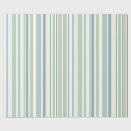 Blue Green and white stripes Cadeaupapier (Vlak)