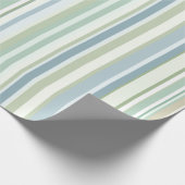 Blue Green and white stripes Cadeaupapier (Hoek)