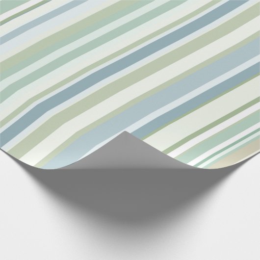 Blue Green and white stripes Cadeaupapier (Hoek)