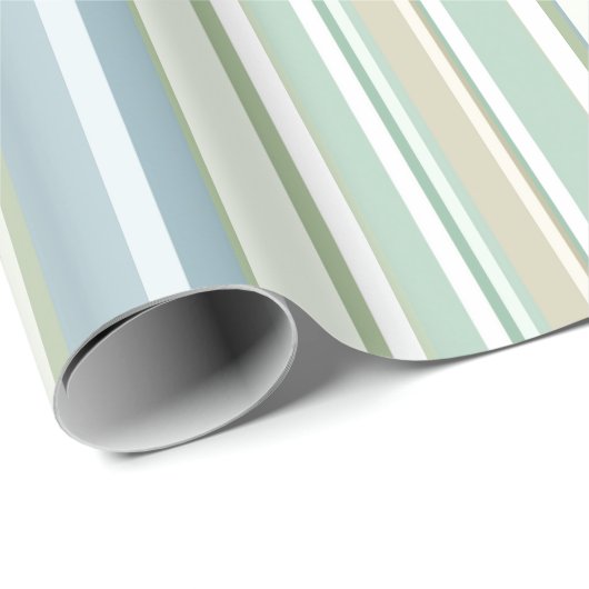 Blue Green and white stripes Cadeaupapier (Rol Hoek)