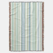 Blue Green and white stripes Deken (Voorkant Verticaal)