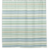 Blue Green and white stripes Douchegordijn (Voorkant)