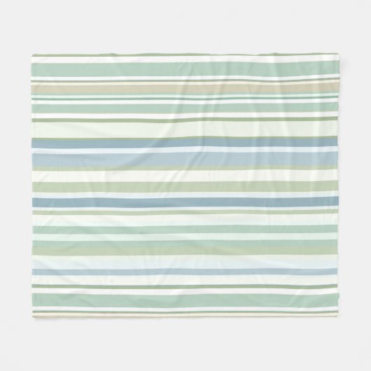 Blue Green and white stripes Fleece Deken (Voorkant (Horizontaal))
