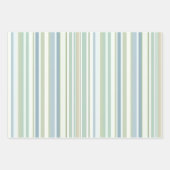 Blue Green and white stripes Inpakpapier Vel (Voorkant 3)