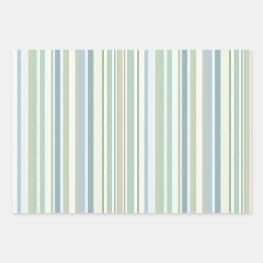Blue Green and white stripes Inpakpapier Vel (Voorkant 3)