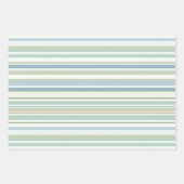 Blue Green and white stripes Inpakpapier Vel (Voorkant 2)