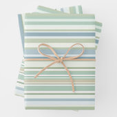 Blue Green and white stripes Inpakpapier Vel (In situ)