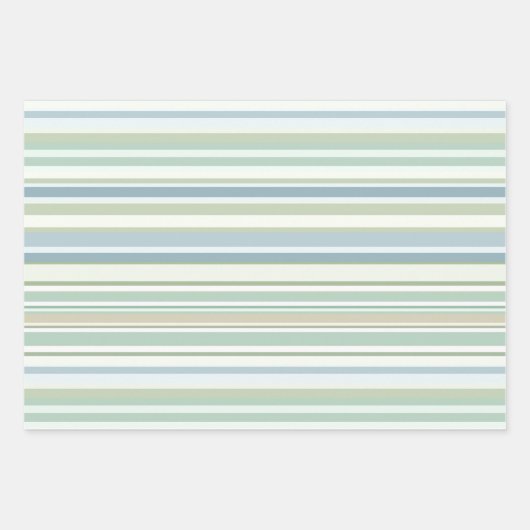 Blue Green and white stripes Inpakpapier Vel (Voorkant)