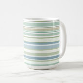 Blue Green and white stripes Koffiemok (Voorkant rechts)
