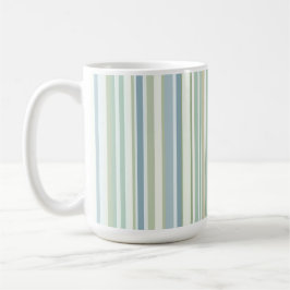 Blue Green and white stripes Koffiemok
