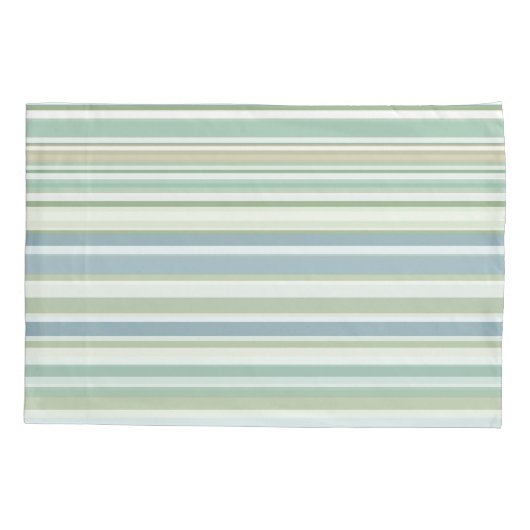 Blue Green and white stripes Kussensloop (Achterkant)