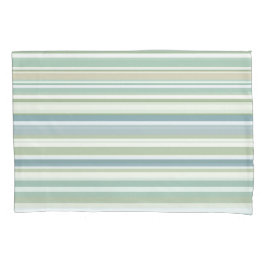 Blue Green and white stripes Kussensloop