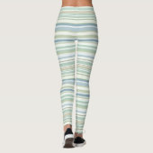 Blue Green and white stripes Leggings (Achterkant)