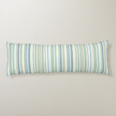 Blue Green and white stripes Lichaamskussen (Achterkant)