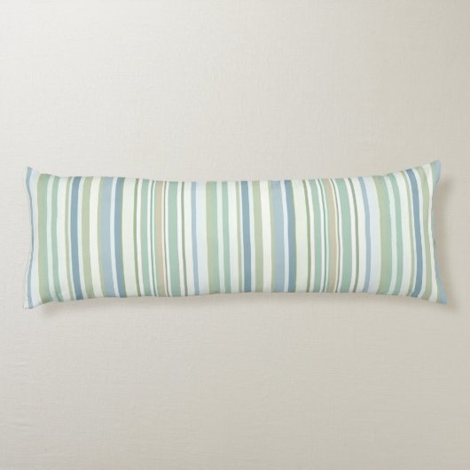 Blue Green and white stripes Lichaamskussen (Achterkant)