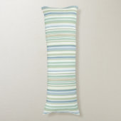 Blue Green and white stripes Lichaamskussen (Voorkant Verticaal)