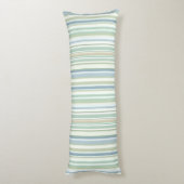 Blue Green and white stripes Lichaamskussen (Achterkant (Verticaal))