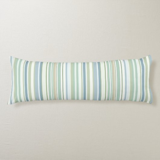 Blue Green and white stripes Lichaamskussen (Voorkant)