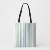 Blue Green and white stripes Tote Bag (Voorkant)