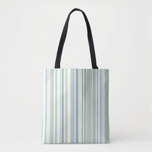 Blue Green and white stripes Tote Bag (Voorkant)