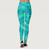 Blue Green Aqua Stylish Pattern Leggings (Achterkant)