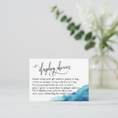 Blue Green Aqua Waterverf Display Shower Card Informatiekaartje (Staand voorkant)